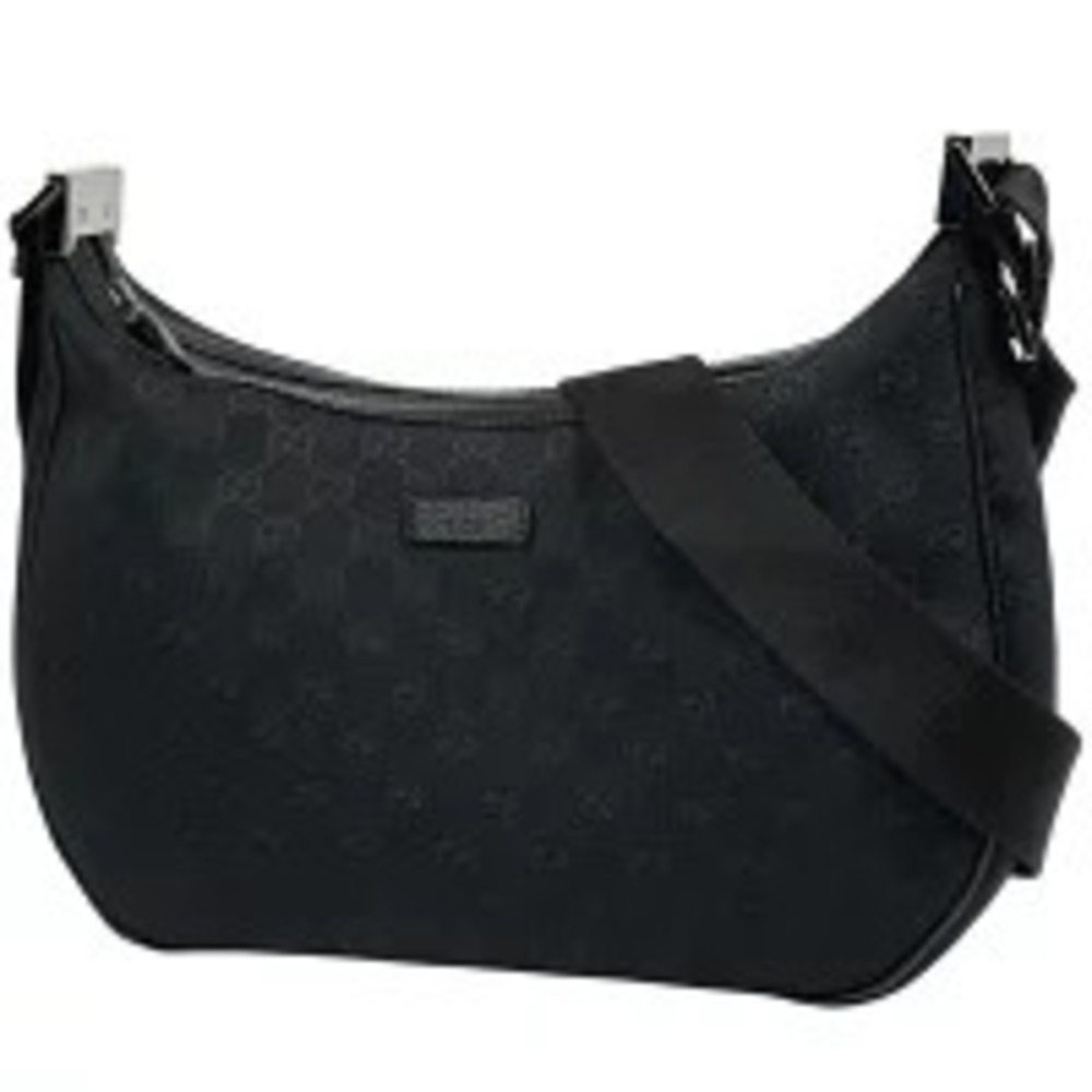 Gucci Monogram Half Moon Hobo bag black GG black leather